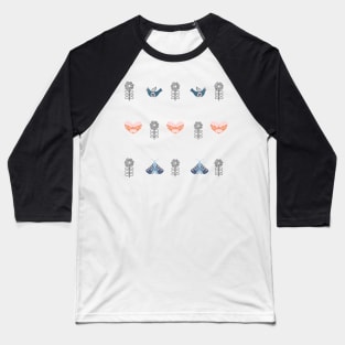 Hearts, Moths & Birds Baseball T-Shirt